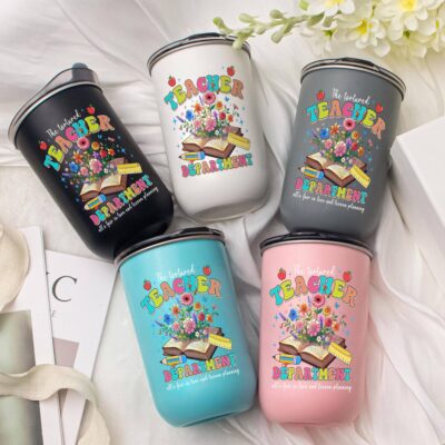 Pink Teacher Tumbler 20oz – Cute Back to School Skinny Wrap, Editable Sublimation Design, Funny Teacher Quote Gift