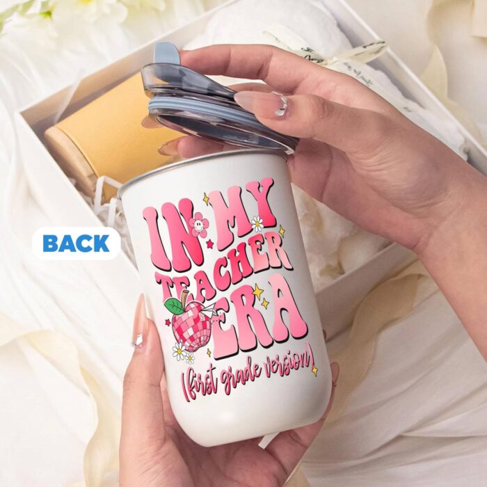 Teacher Era Tumbler 20oz – Funny Back to School Teacher Gift, Cute Teacher Quote Cup, Skinny Sublimation Wrap