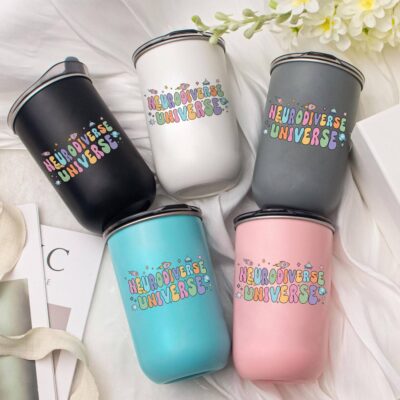 Autism Awareness Tumbler20oz – Neurodiverse Universe Skinny Cup, Puzzle Piece Teacher Gift Wrap