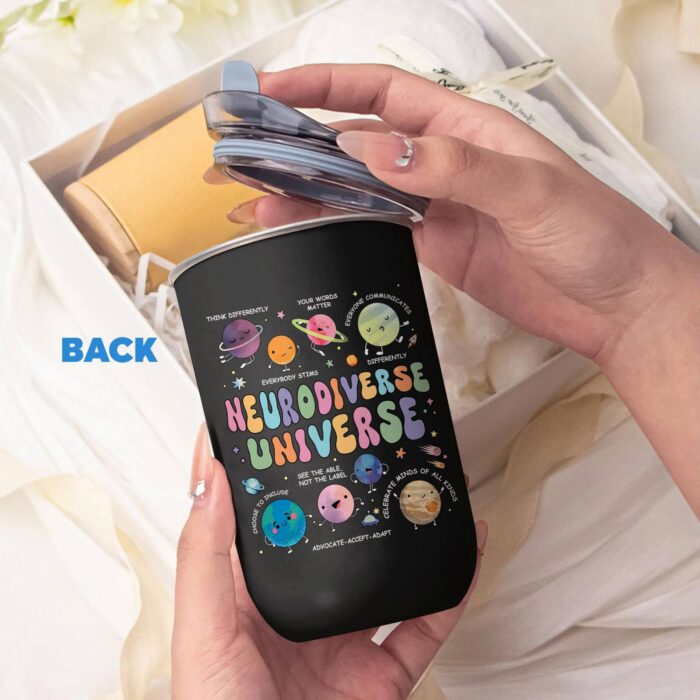 Autism Awareness Tumbler20oz – Neurodiverse Universe Skinny Cup, Puzzle Piece Teacher Gift Wrap